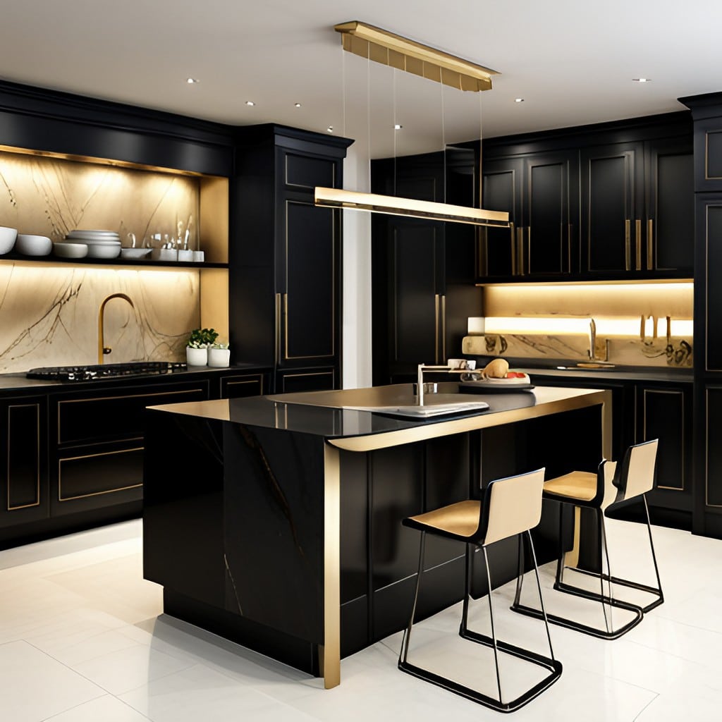 Black & Gold Kitchens: 8 Ideas for a Luxury Cooking Space