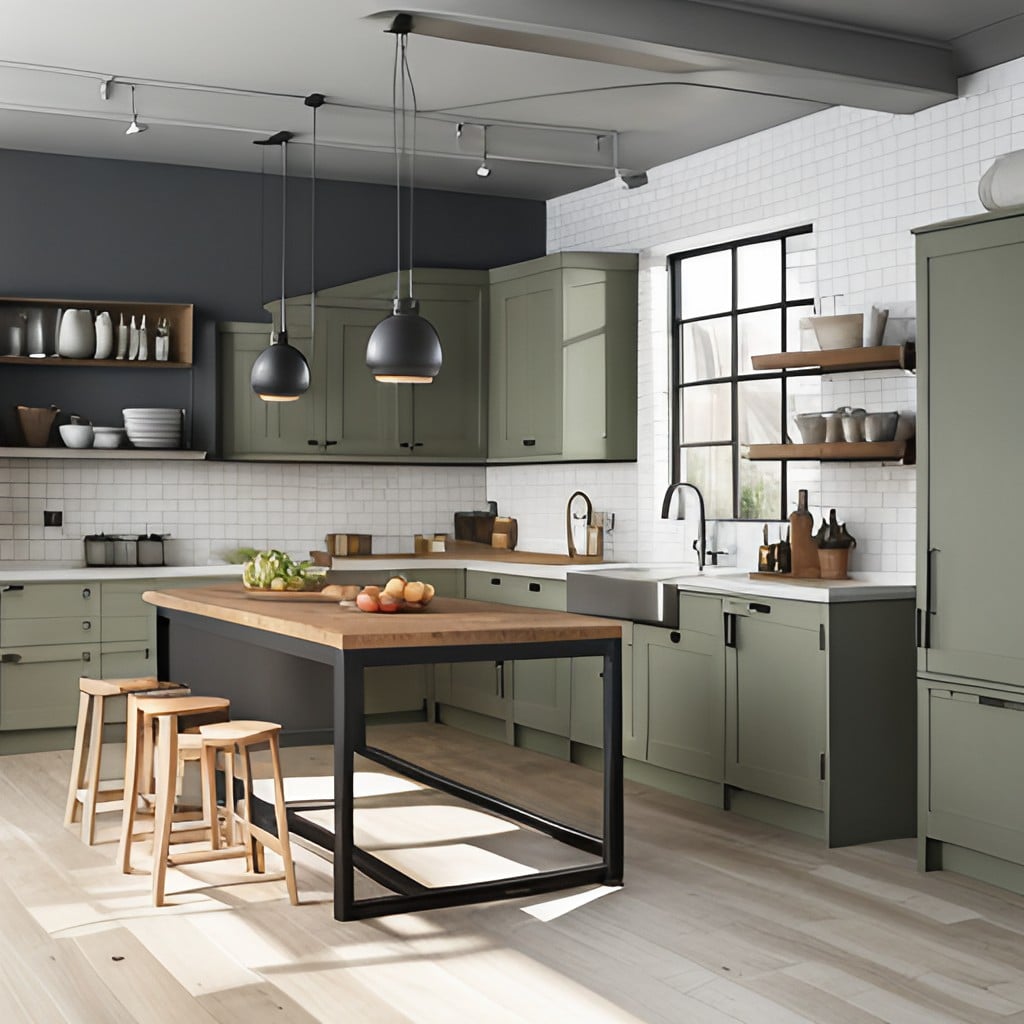 industrial style kitchen with a muted colour palette