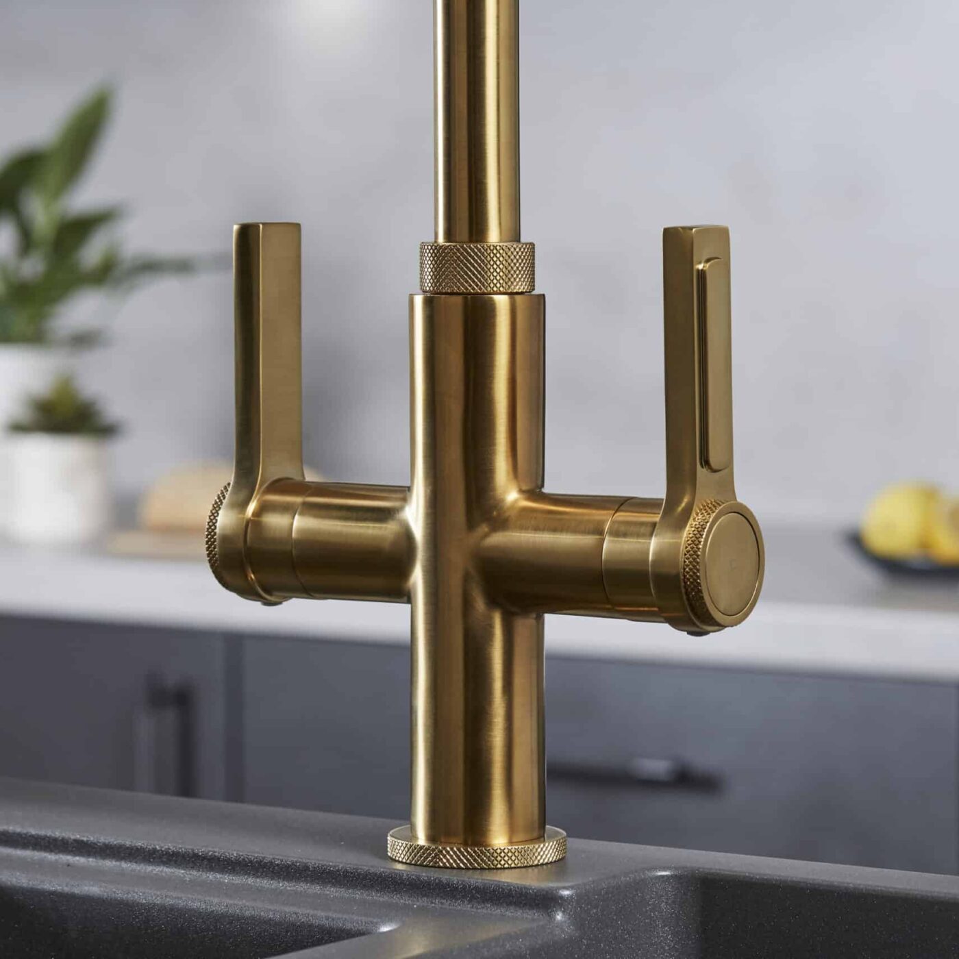 Artesano 3-in-1 D Shape Boiling Water Tap - Brushed Brass - Image 2