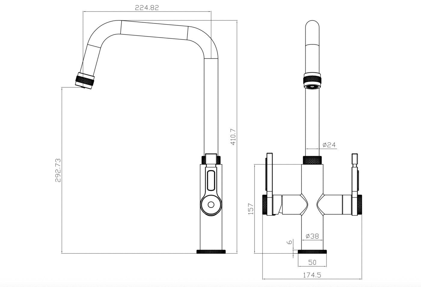 Artesano 3-in-1 D Shape Boiling Water Tap - Brushed Nickel - Image 10