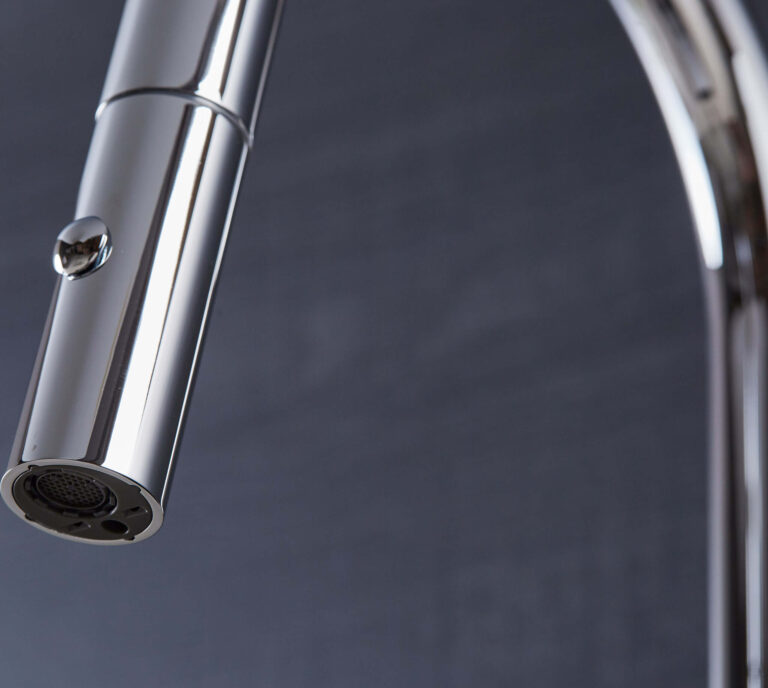 A close up of a 5-in-1 boiling water tap in chrome