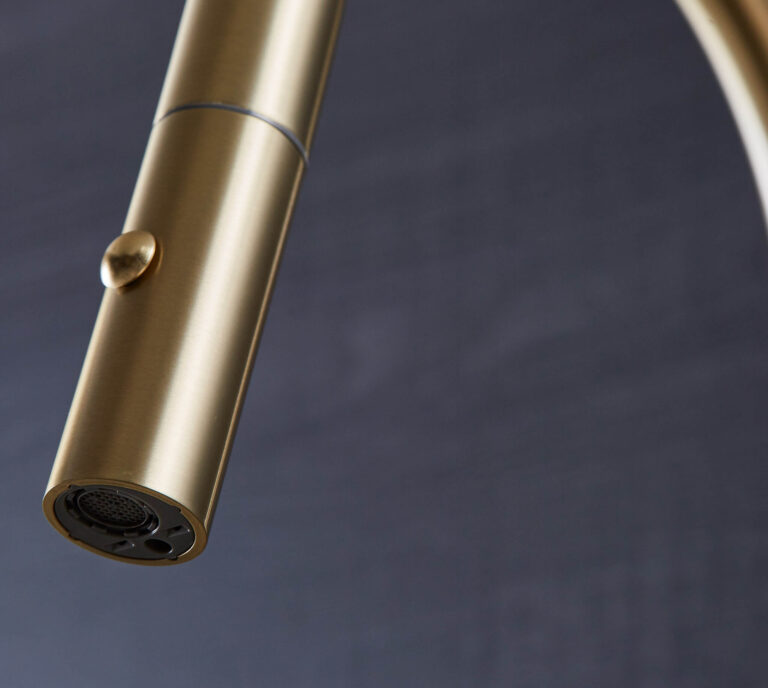 gold 5 in 1 sparkling tap in a modern kitchen